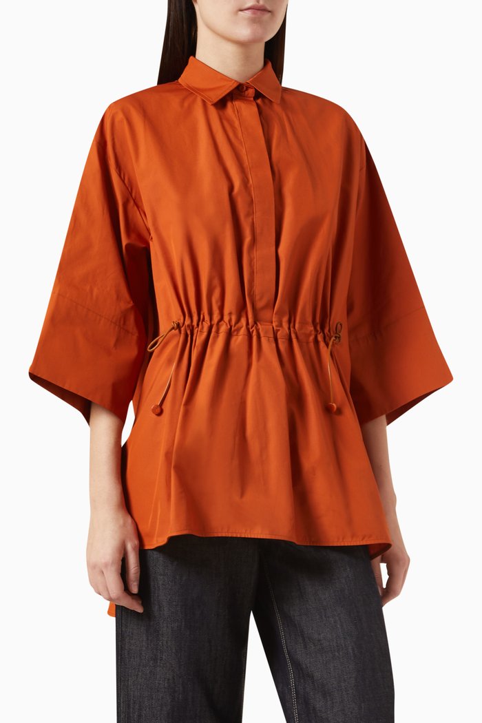 

March Shirt in Cotton Poplin, Orange