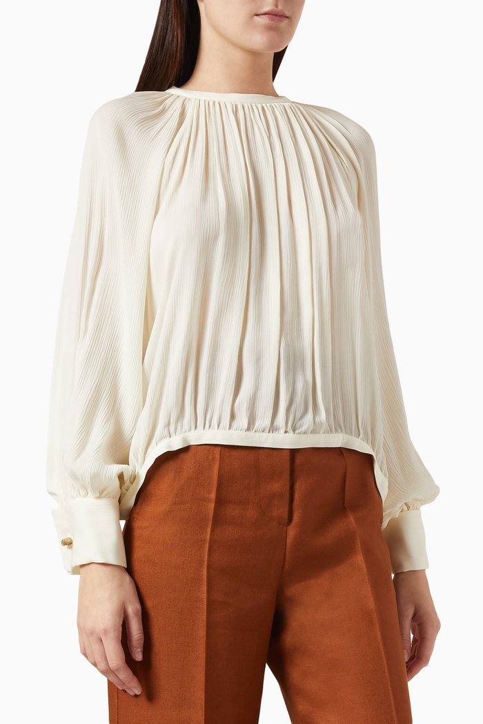 

Narvel Shirt in Silk Crepon, Neutral