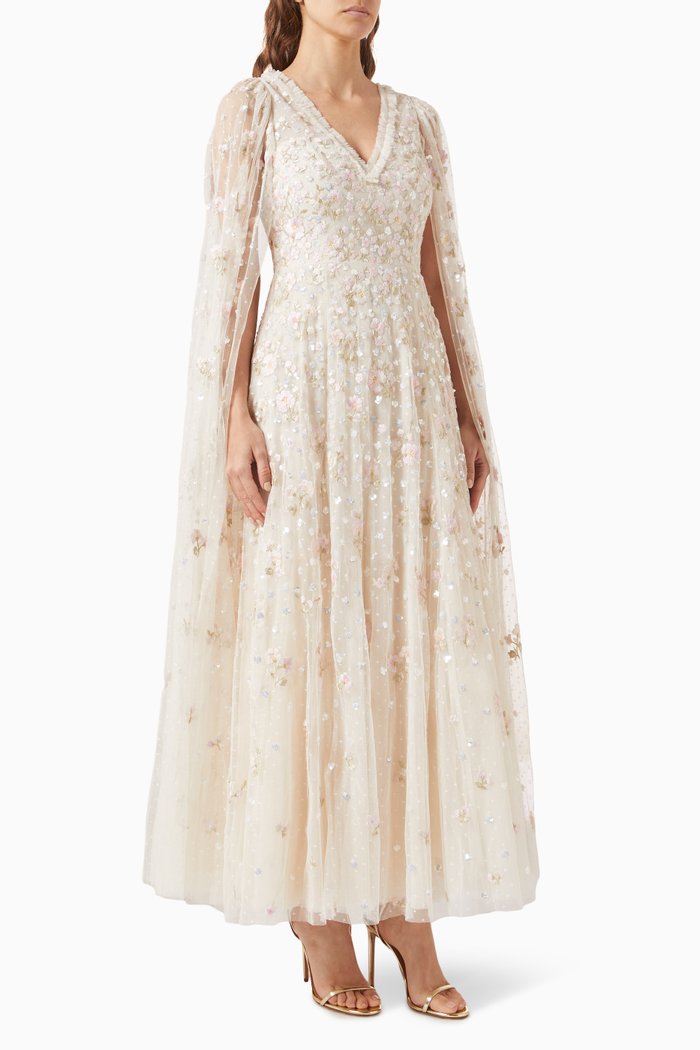 

Dahlia Ditsy Gown in Tulle, Neutral