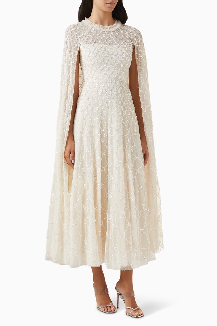 

Heart Lattice Gown in Tulle, Neutral