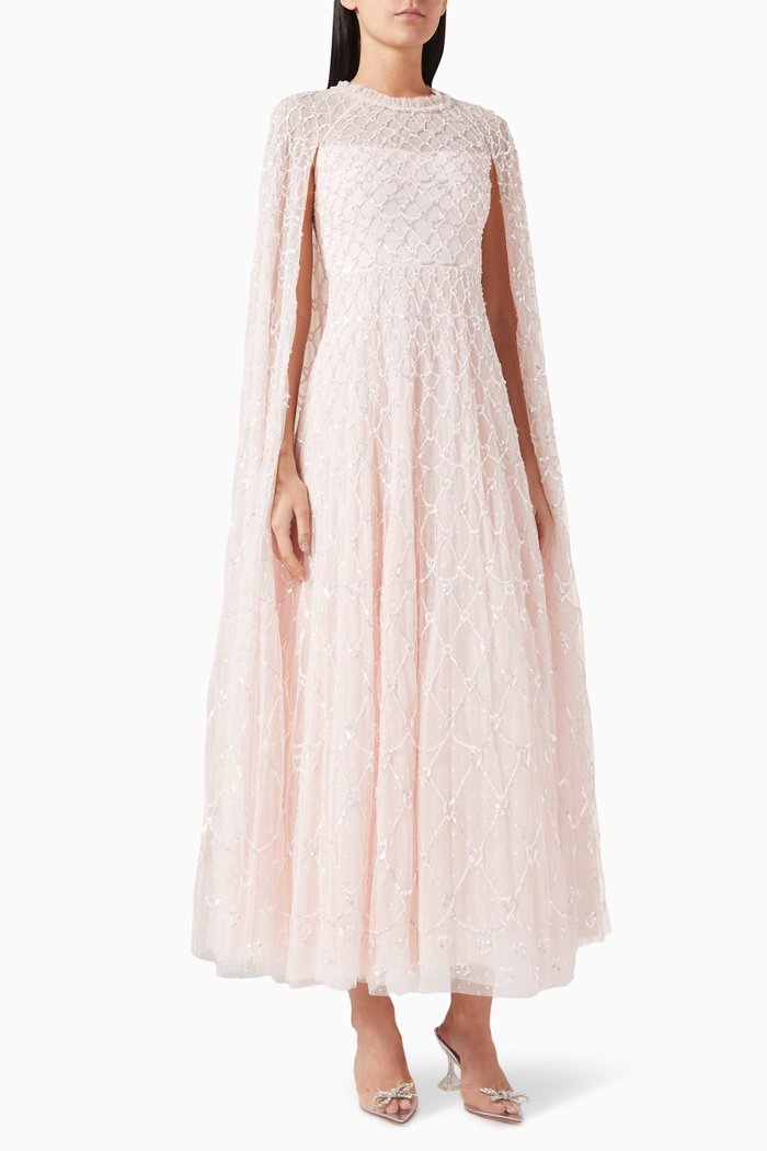 

Heart Lattice Gown in Tulle, Pink