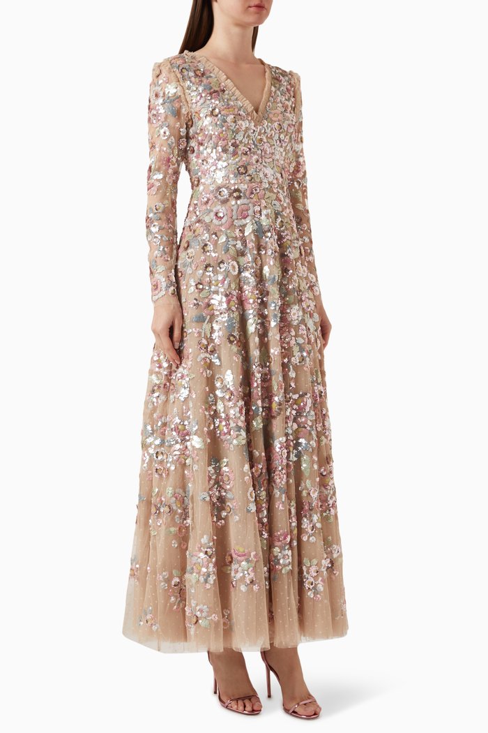 

Paradise Sequin-embellished Gown in Tulle, Neutral