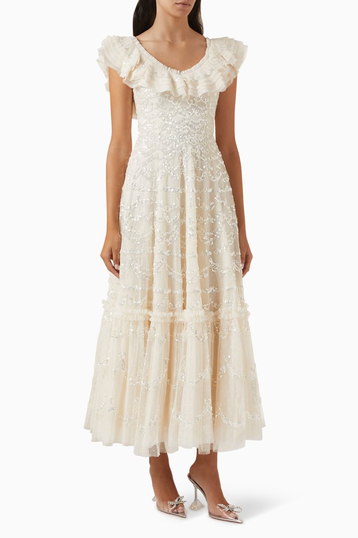 

Everthine Sequin-embellished Gown in Tulle, Neutral