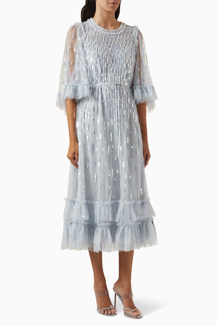 

Dash Sequin Dress in Tulle, Blue