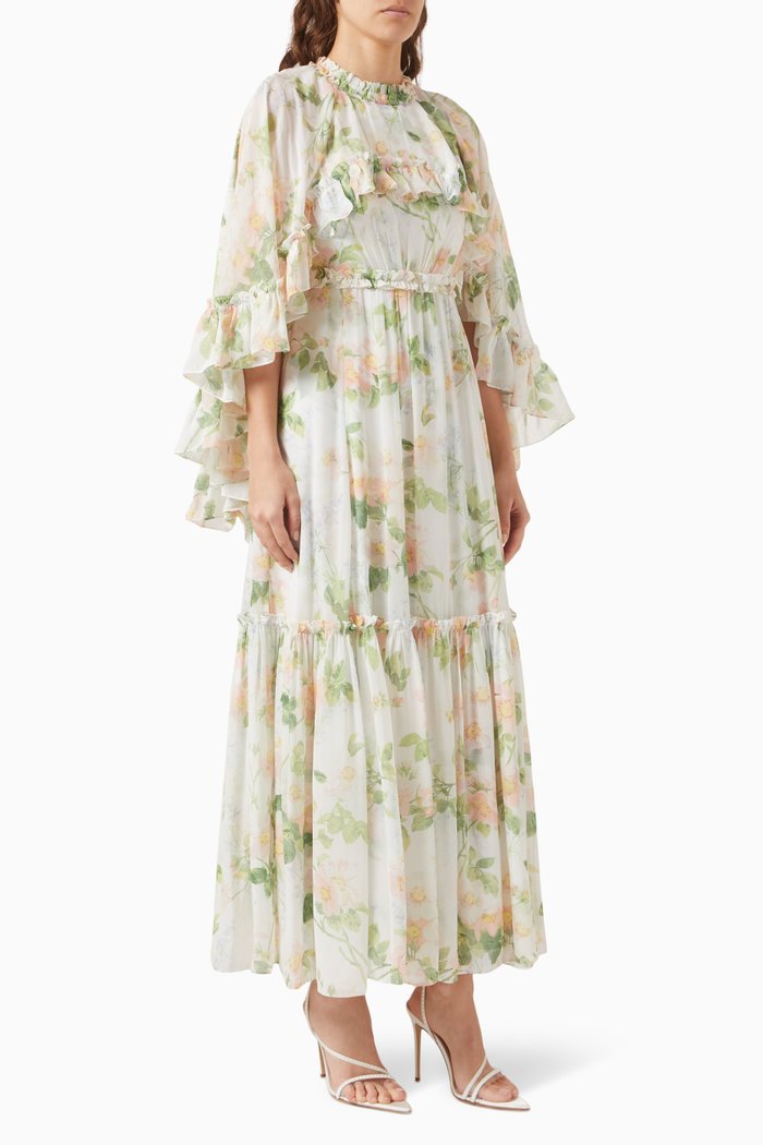 

Immortal Rose Harper Cape Gown in Chiffon, Multicolour