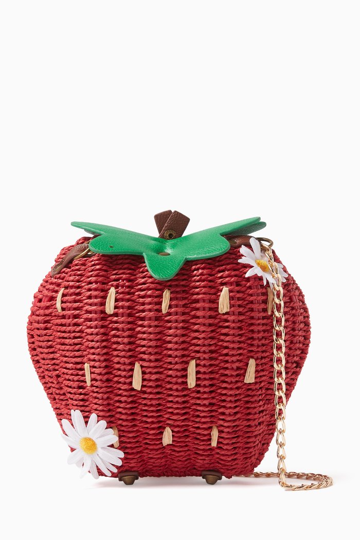 

Maxi Strawberry Bag in Raffia, Neutral