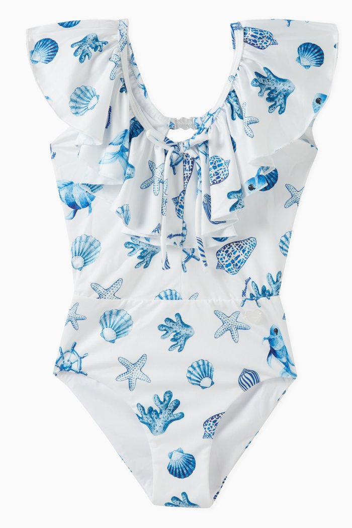 One-piece Swimsuit in Stretch Polyester, White