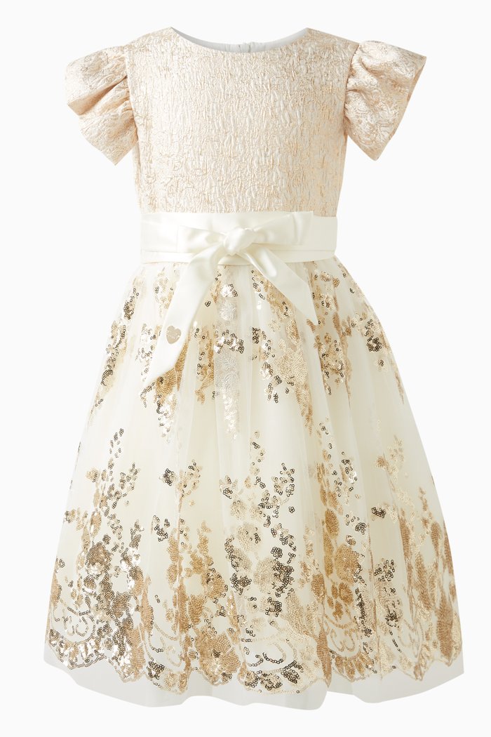 

Sequin-embroidered Dress in Tulle, Neutral
