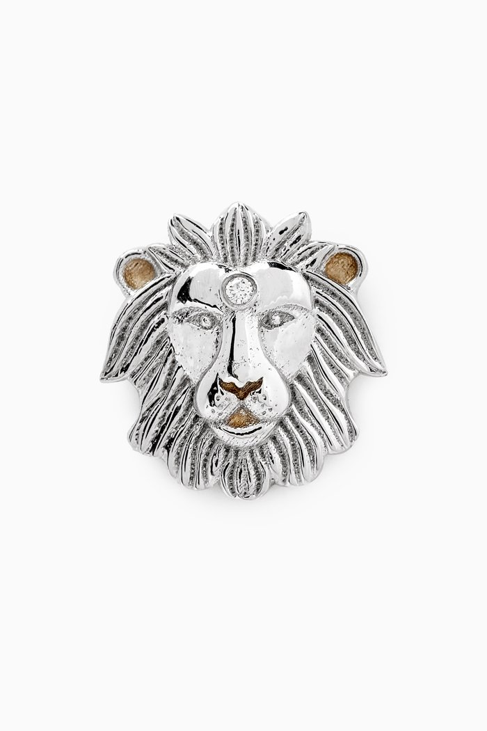 

Lion Single Earring in 18kt White Gold