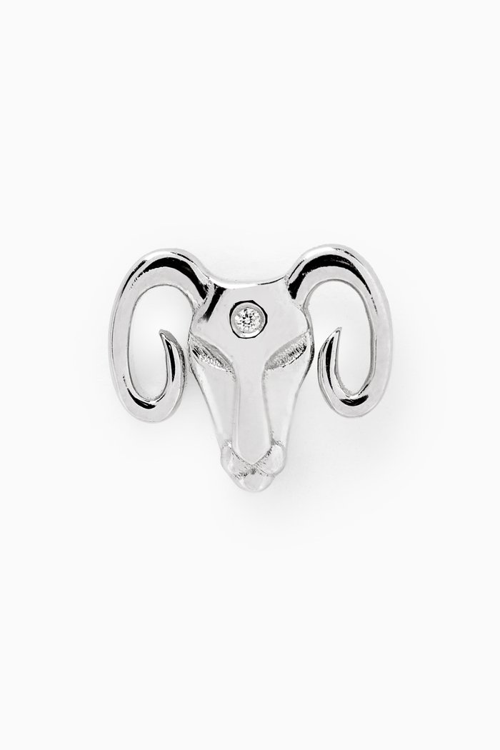 

Ram Single Earring in 18kt White Gold