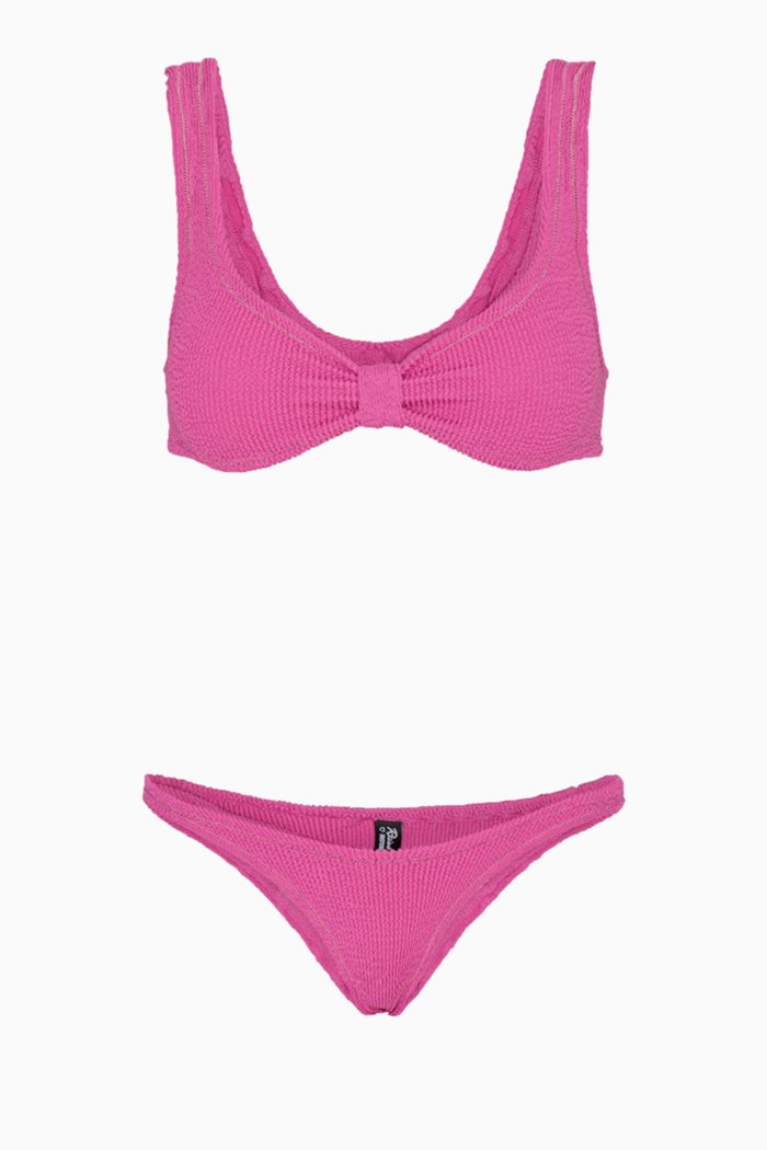 

Crinkle Bikini Set in Stretch Nylon, Pink