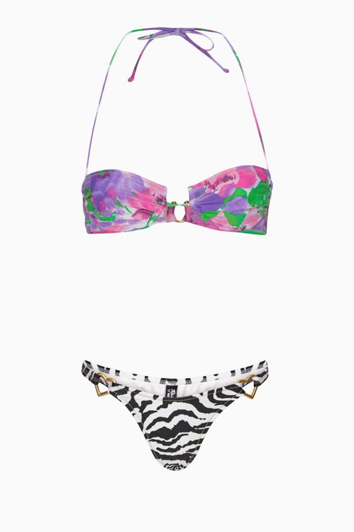 

Printed Bikini Set in Stretch Nylon, Multicolour