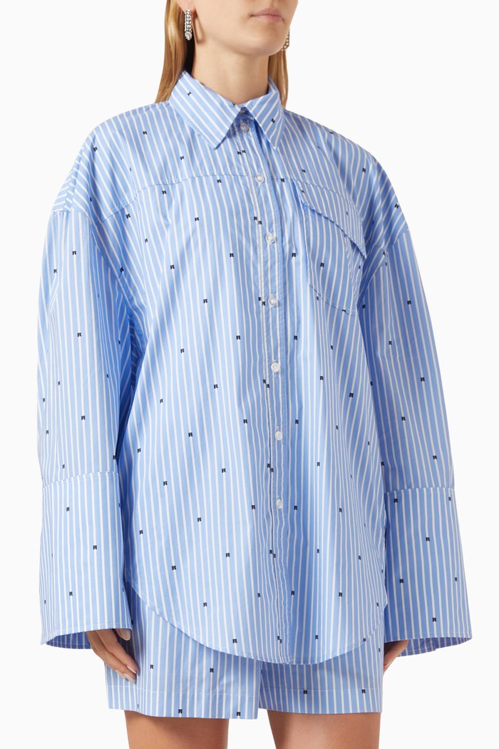 

Oversized Logo Shirt in Organic Cotton, Blue