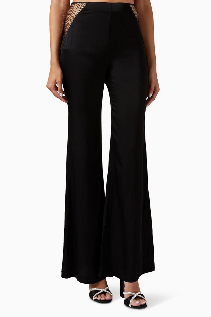 

Malou Flared Pants in Viscose, Black
