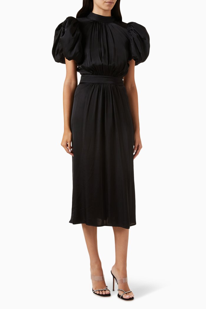 

Dawnana Midi Dress in Viscose-blend, Black