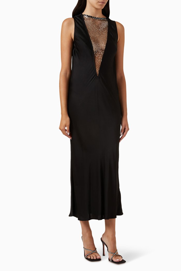 

Arianna Midi Dress in Viscose-blend, Black