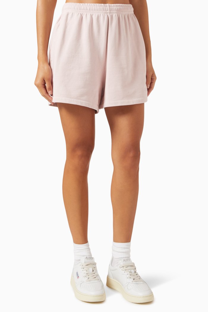 Elasticated Shorts in Organic Cotton, Pink