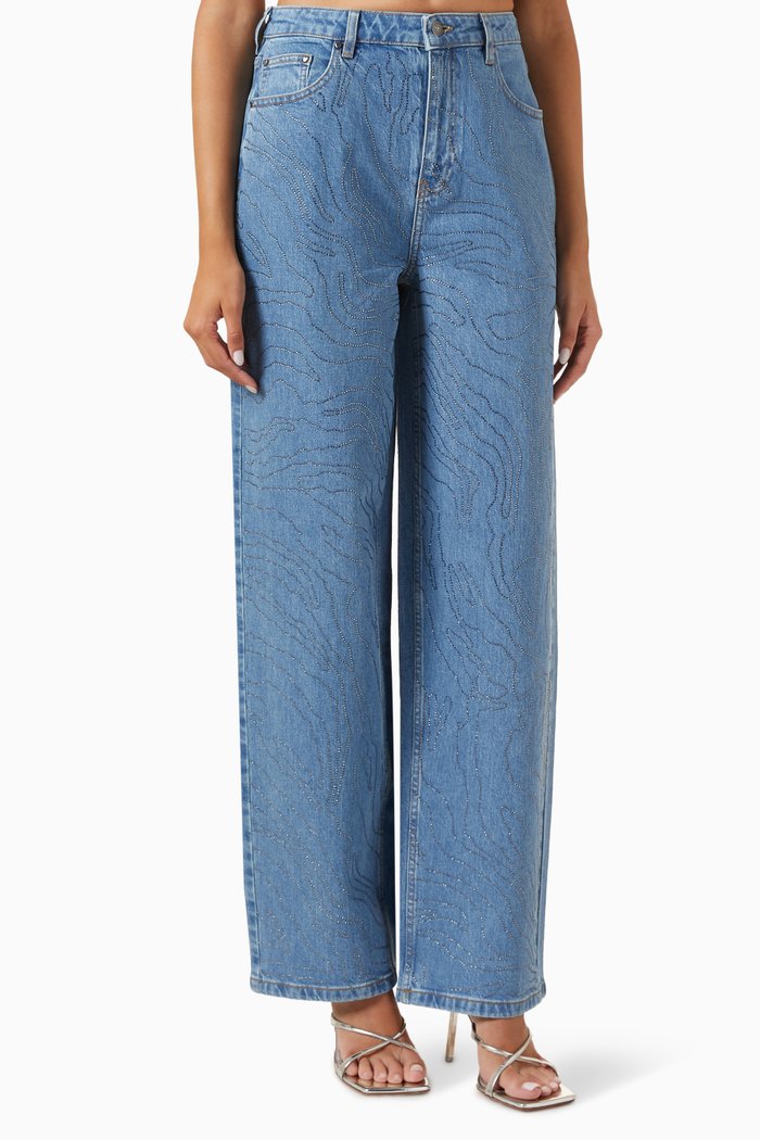 

Dixie Rhinestone Jeans in Denim, Blue