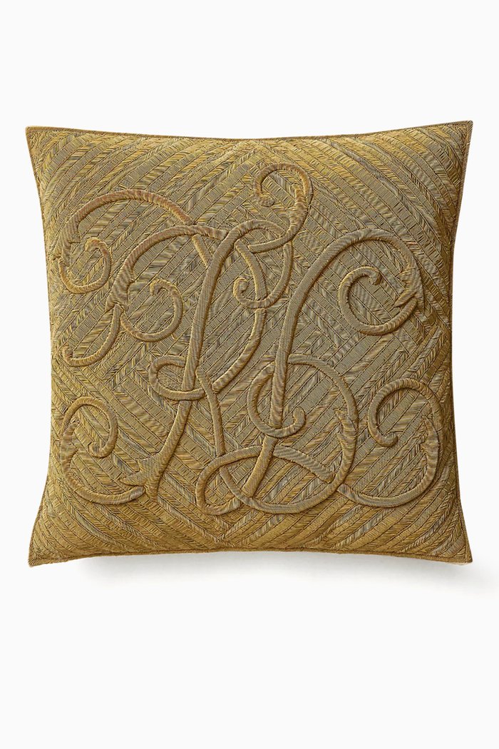

Rycroft Throw Pillow in Organic Cotton, Gold