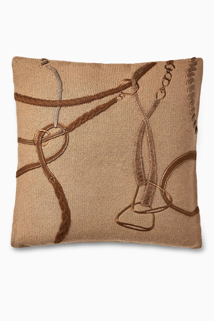 

Equestrian-knit Cushion in Mulberry Silk and Cashmere, Neutral