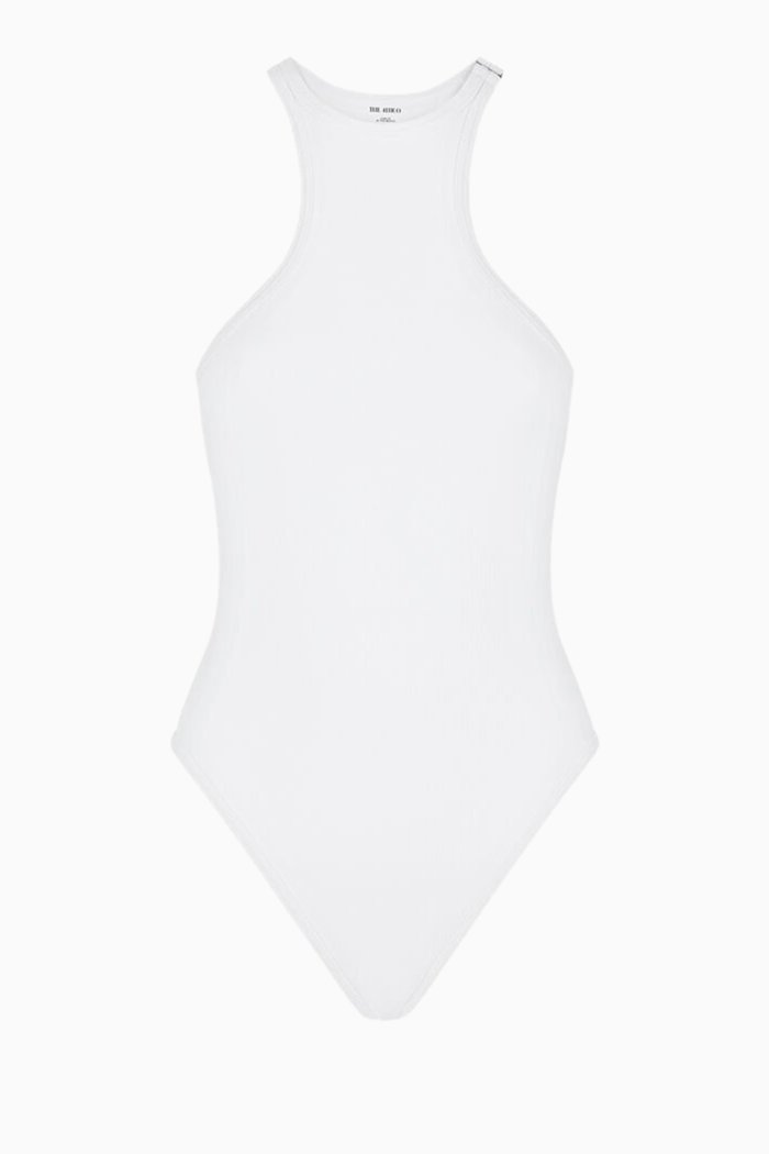 Racerback One-piece Swimsuit in Lycra, White