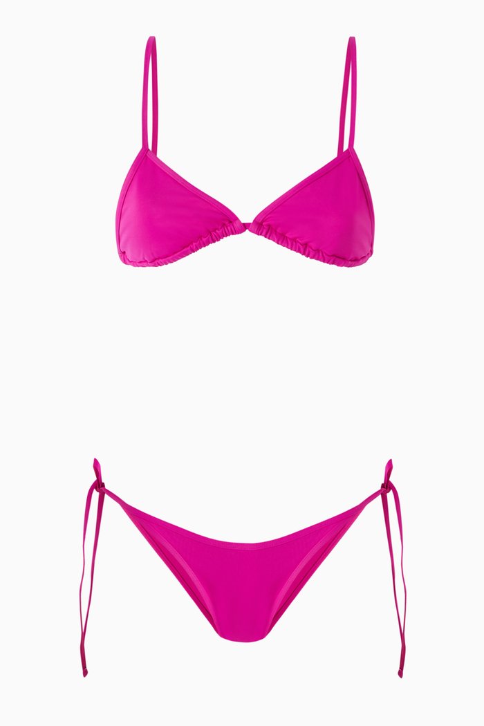 

Triangle-top Bikini Set in Lycra, Pink