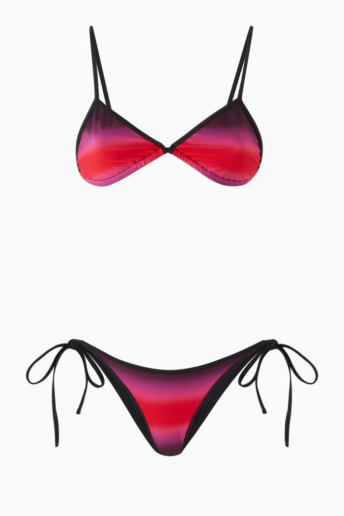

Triangle-top Bikini Set in Lycra, Multicolour