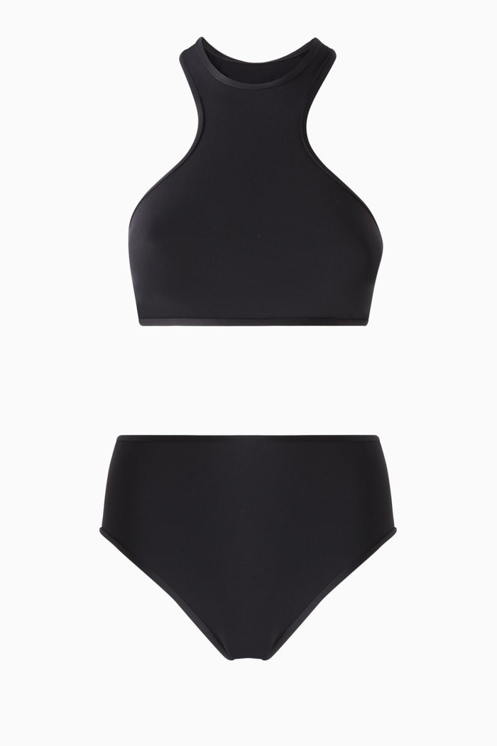 

Tie-up Bikini Set in Lycra, Black