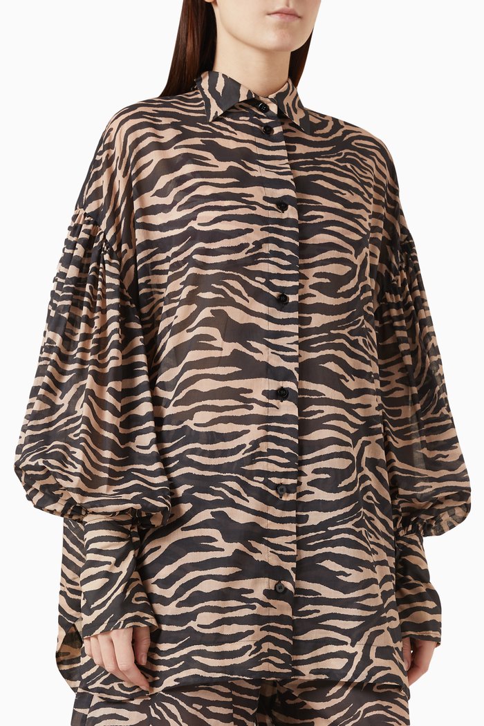 

Animal-print Oversized Shirt, Multicolour