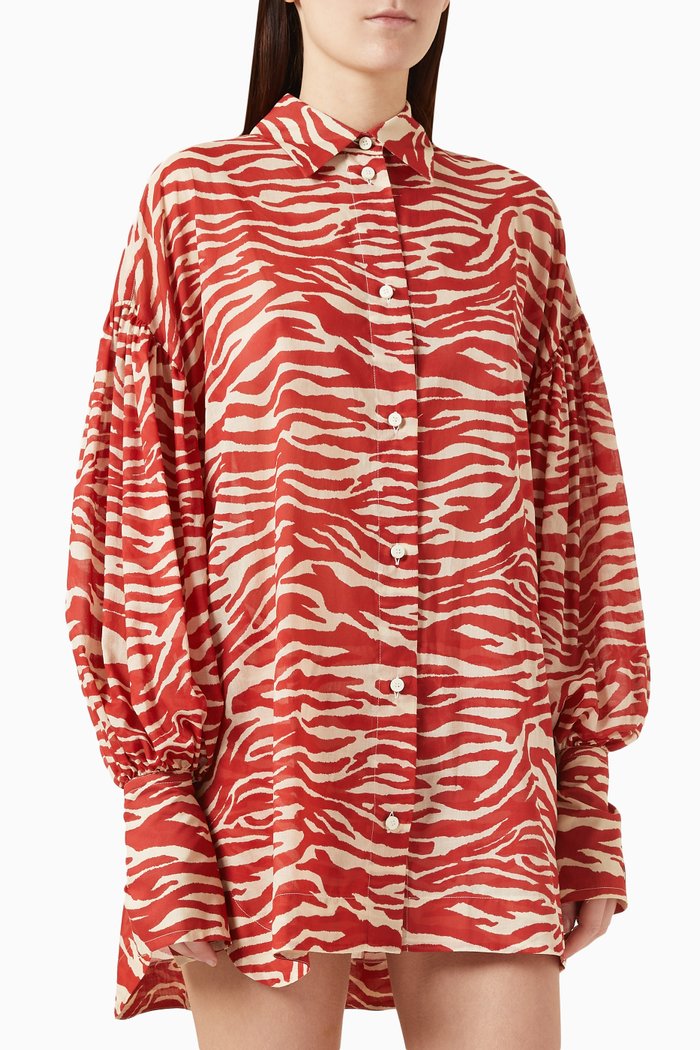 

Animal-print Oversized Shirt, Multicolour