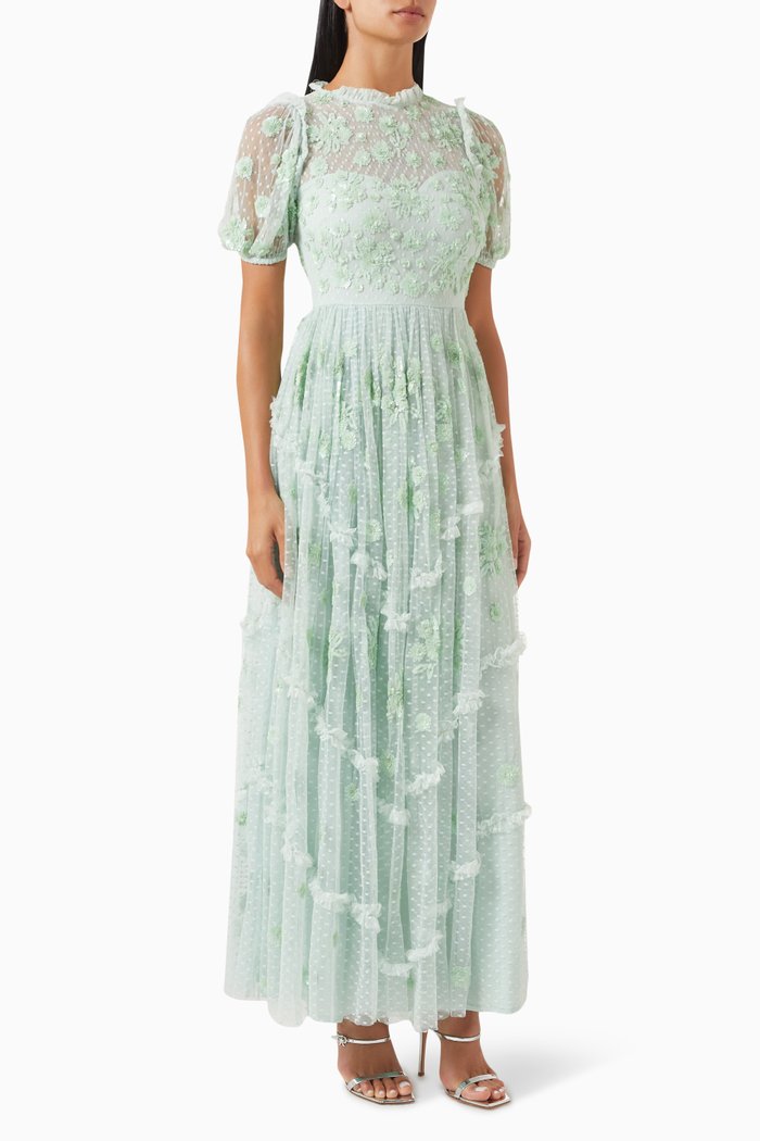 

Embellished Maxi Dress, Green