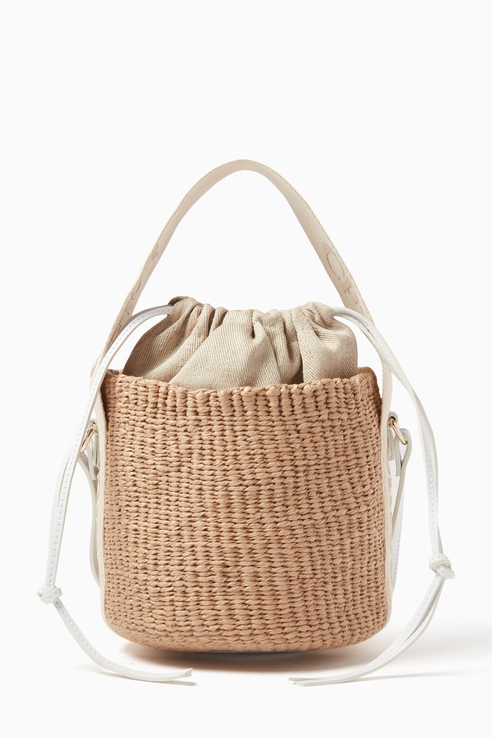 

Small Woody Woven Basket, White