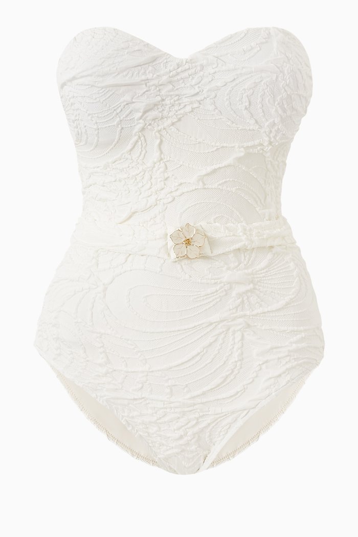 

Strapless One-piece Swimsuit in Stretch Lycra, White