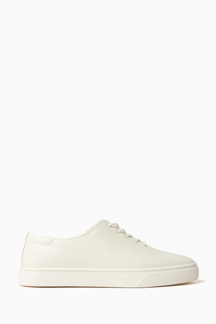 

Closed Lacing Sneakers in Leather, White