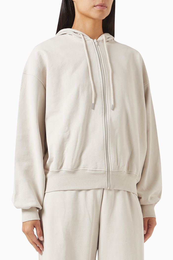 

Zip-up Hoodie in French Terry, Grey