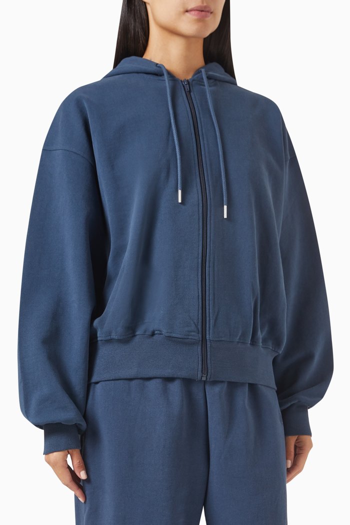 

Zip-up Hoodie in French-terry, Blue