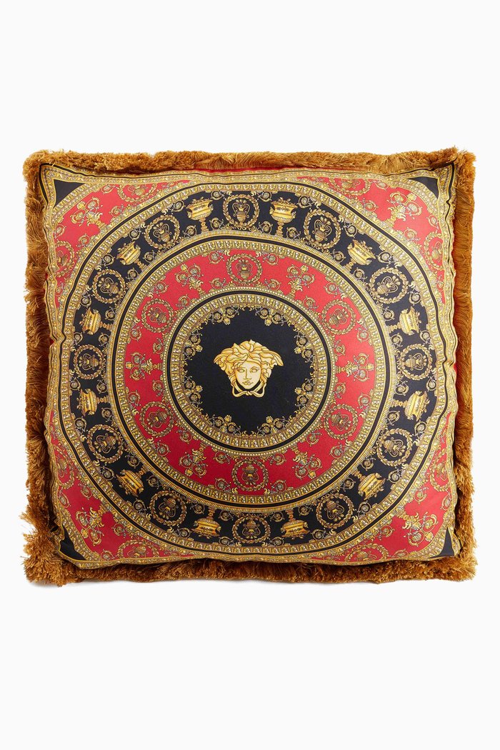 

I Heart Baroque Reversible Cushion in Silk, Red