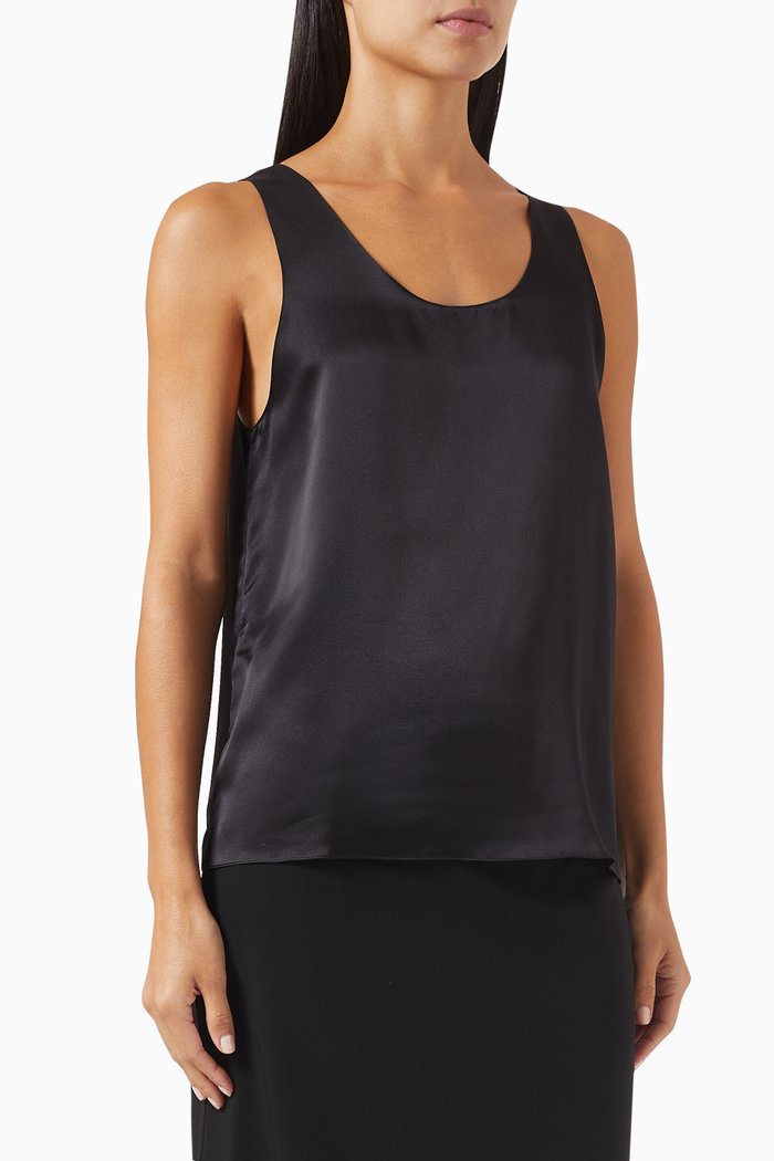 

Tank Top in Mulberry Silk, Black