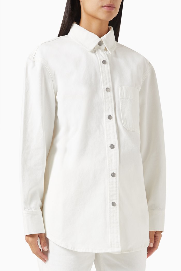 

Patch-pocket Shirt in Denim, White
