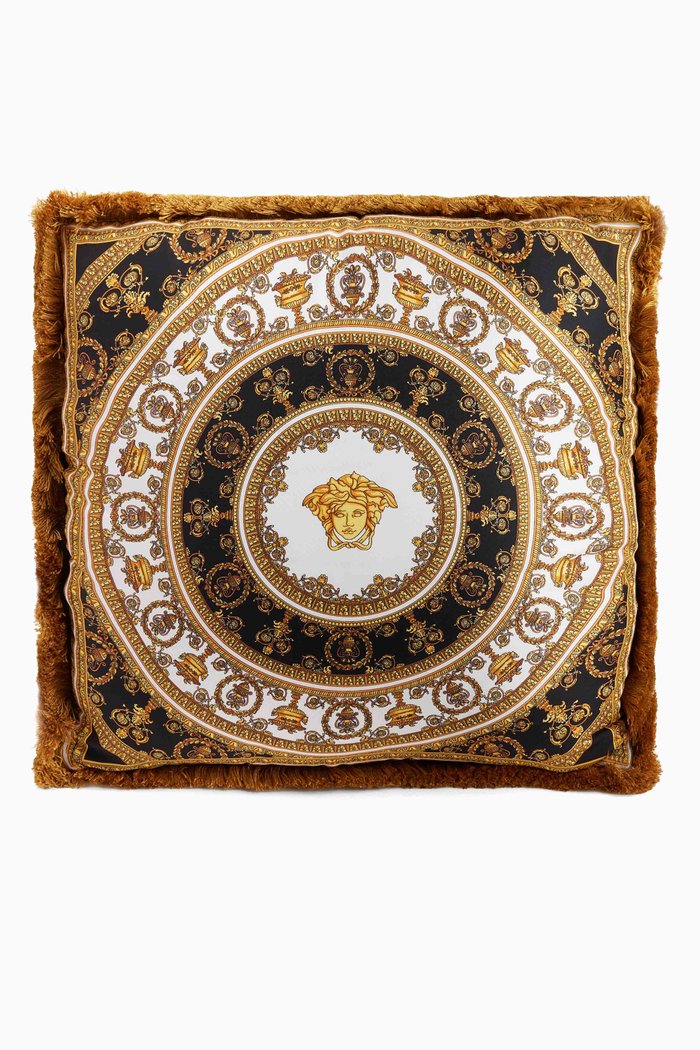 

I Heart Baroque Reversible Cushion in Silk, Gold