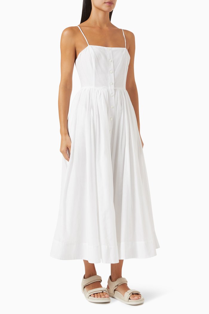 

x GI Midi Sundress in Cotton-silk Blend, White