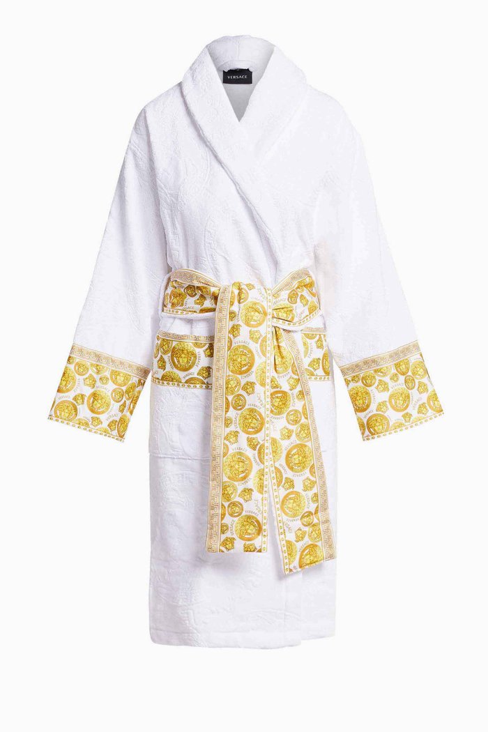 

Unisex Medusa Amplified Bathrobe in Terry Towelling, White