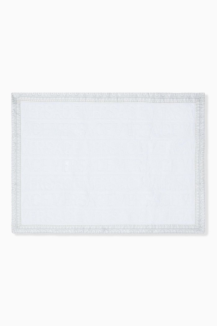 

All-over Logo Bath Mat in Terry Towelling, Black