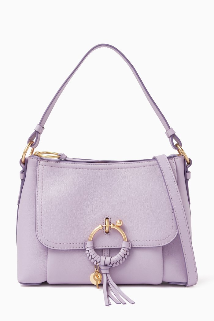 

Small Joan Hobo Shoulder Bag in Leather, Purple