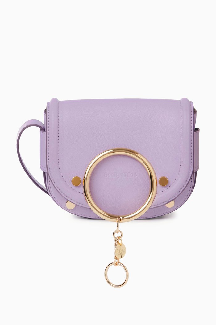 

Small Mara Crossbody Bag in Leather, Purple