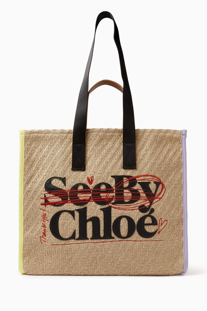 

See By Bye Tote Bag in Jute, Neutral