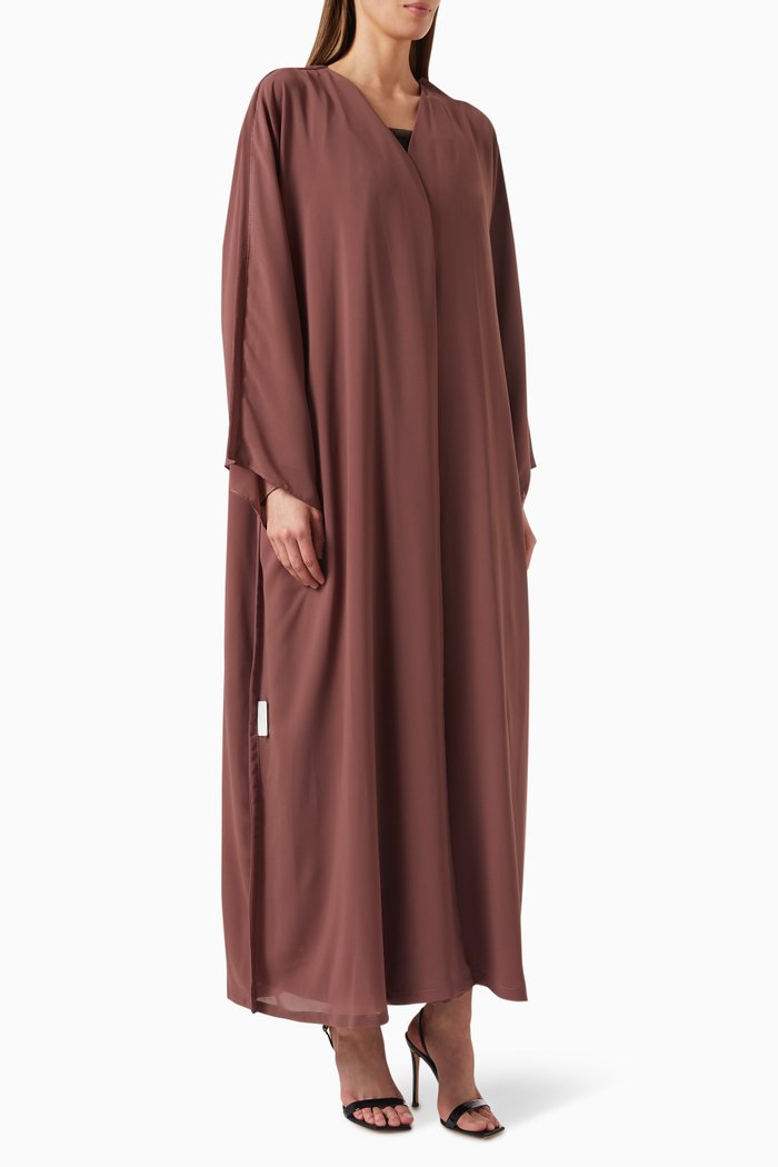 

V-neck Abaya in Chiffon, Red