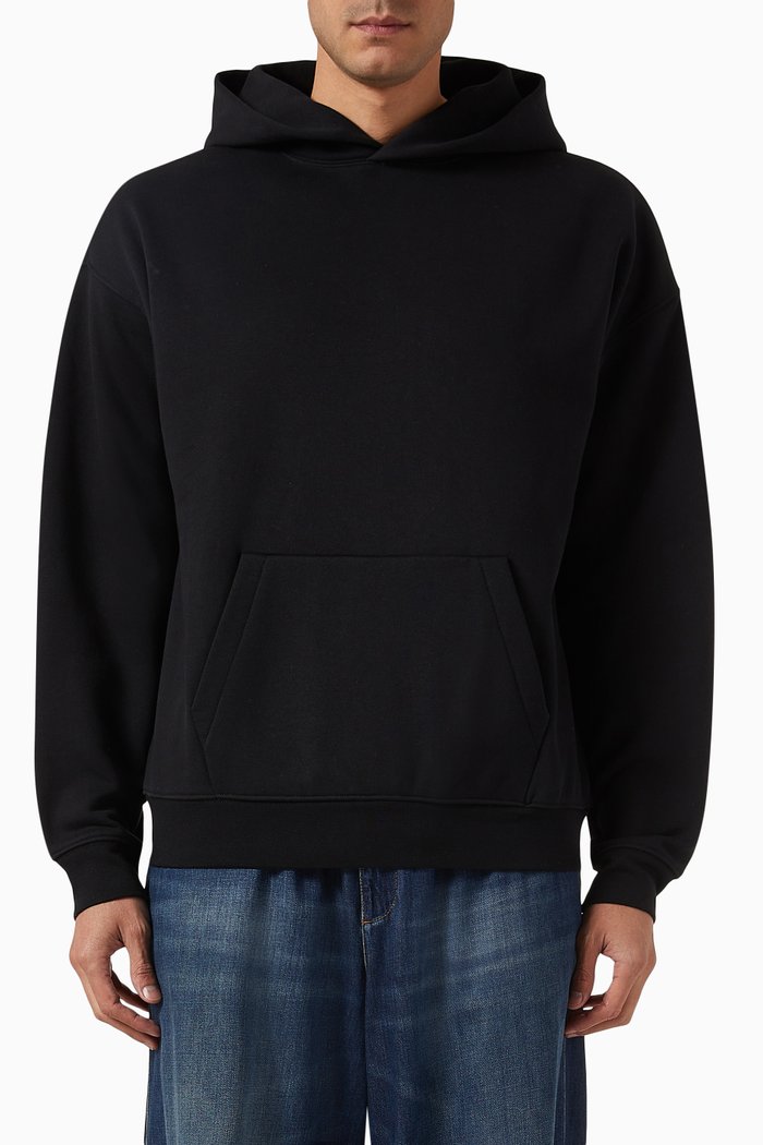 Graphic-print Hoodie in Cotton-fleece, Black