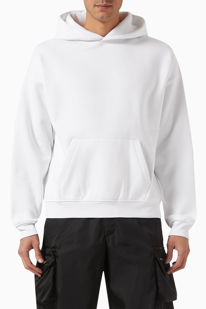 

Graphic-print Hoodie in Cotton-fleece, White