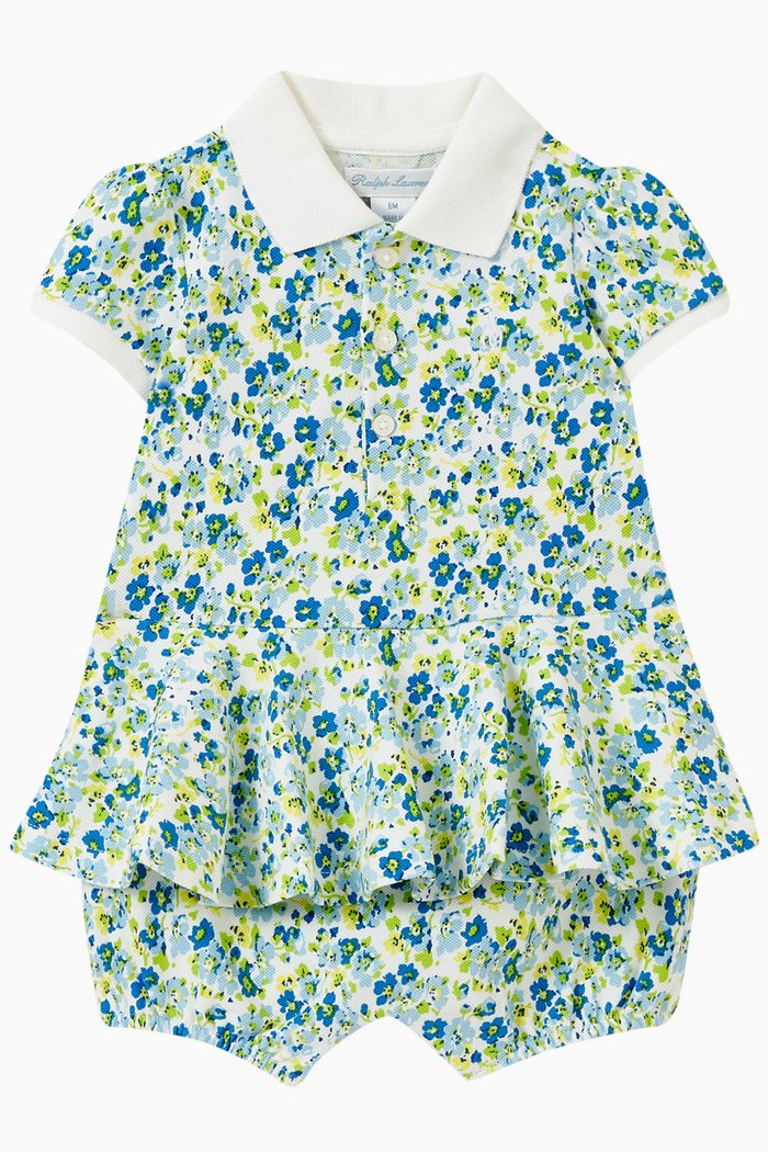 

Printed Floral Romper in Cotton, Multicolour